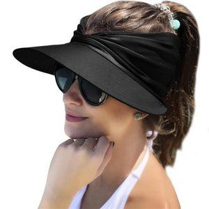 Muryobao Womens Sun Visor Hat Wide Brim Summer UPF 50+ UV Protection Beach Sport